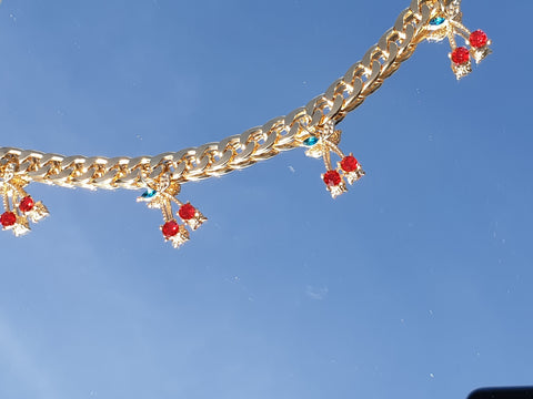 <transcy>Cherry Chocker - necklace with red cherries individually or as a set</transcy>