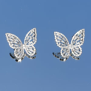 Boucles d'oreilles Papillon - Boucles d'oreilles papillon en argent avec zircone