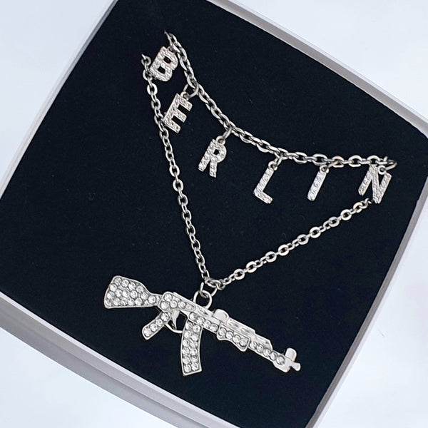 <transcy>House of Money - Set with 2 chains made of STAINLESS STEEL, name can be selected</transcy>