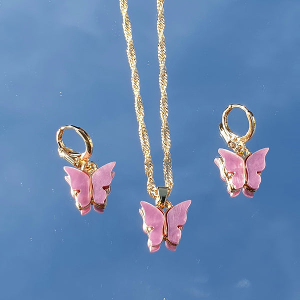<transcy>Small Mariposa Set - necklace with earrings in different colors</transcy>