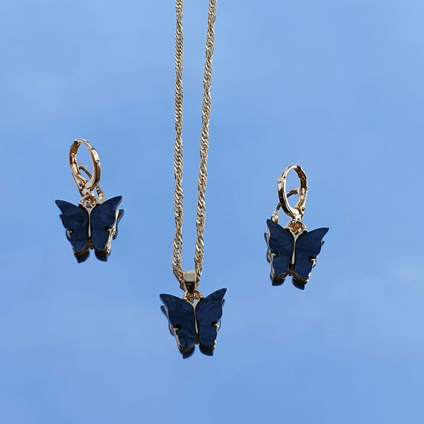 <transcy>Small Mariposa Set - necklace with earrings in different colors</transcy>