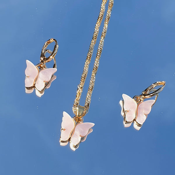 Set Mariposa pequeño - collar con pendientes en diferentes colores