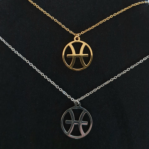 Zodiac symbol kedja av rostfritt stål - stor