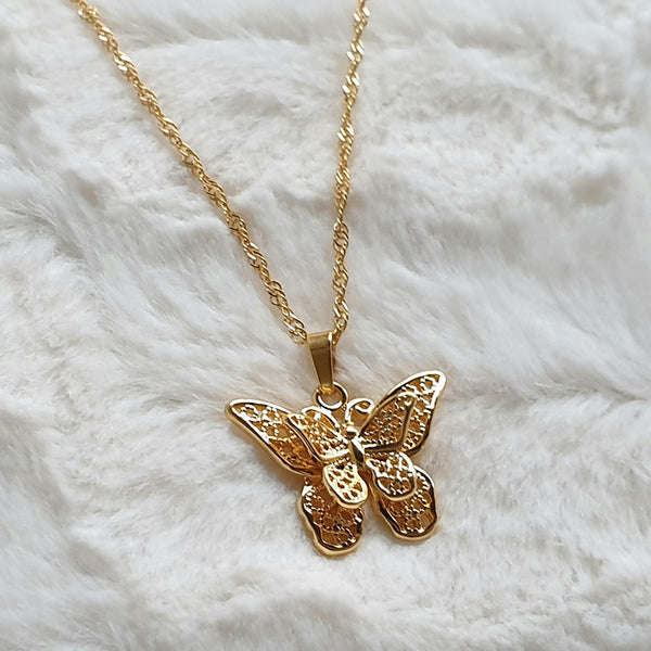 Schmetterling Halskette aus Edelstahl