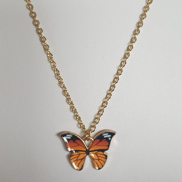 Papillon fantaisie - colliers en acier inoxydable de différentes couleurs