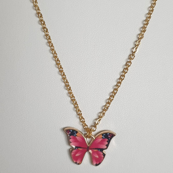Fantasy butterfly - Halsketten aus Edelstahl in verschiedene Farben