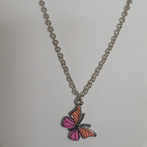 Colorful butterfly - Halsketten aus Edelstahl in verschiedene Farben