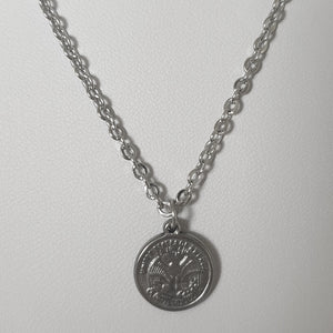 Medallón - cadena de acero inoxidable con moneda