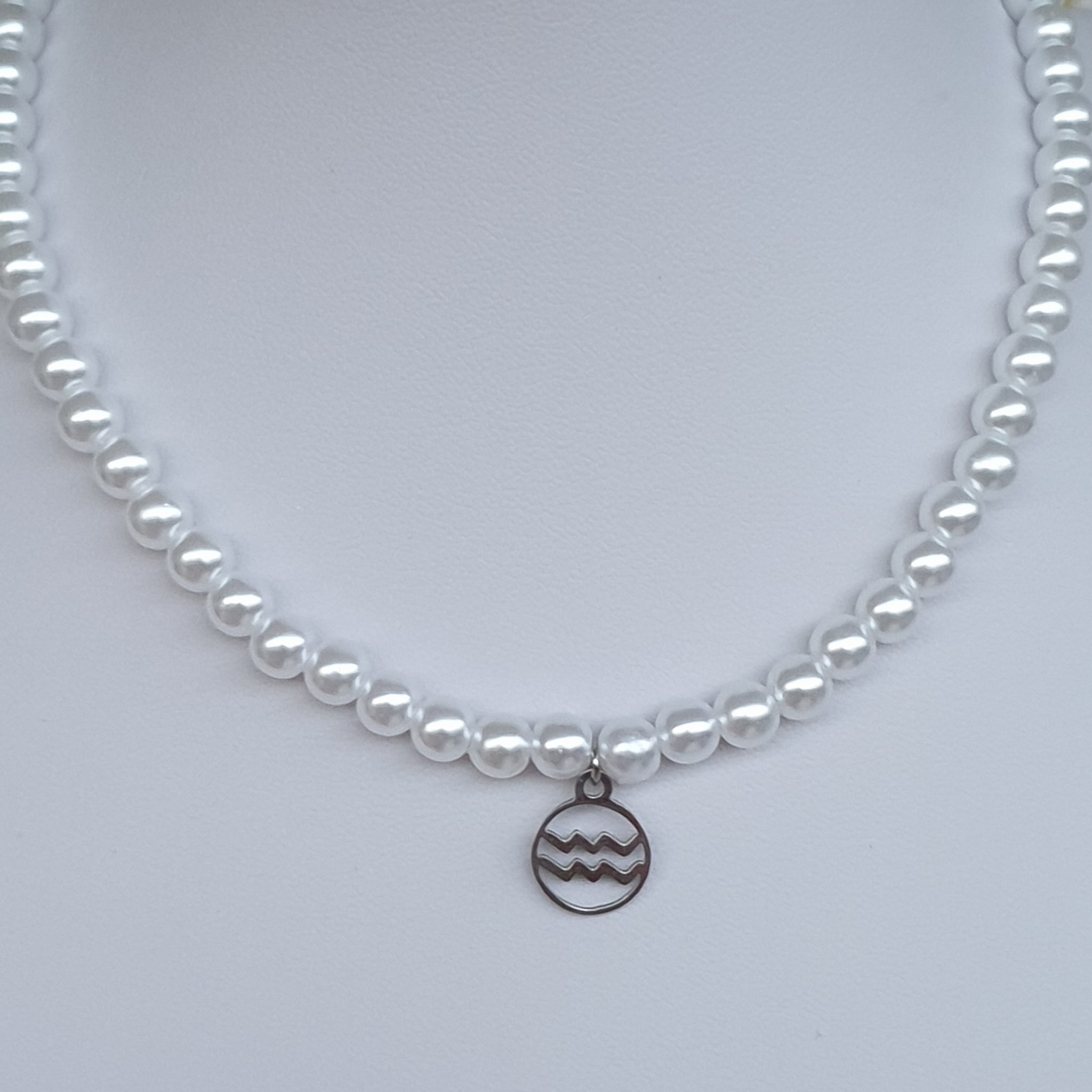 Perlenkette Sternzeichen Symbole Kette - 6 mm