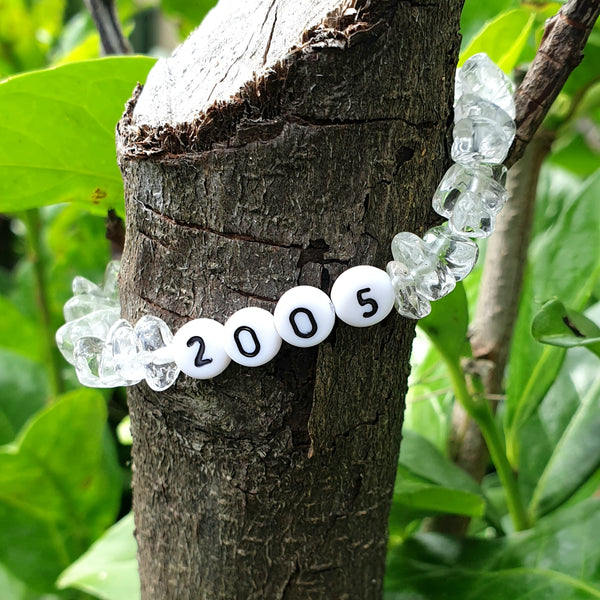 Bracelet année de naissance avec pierres de guérison naturelles