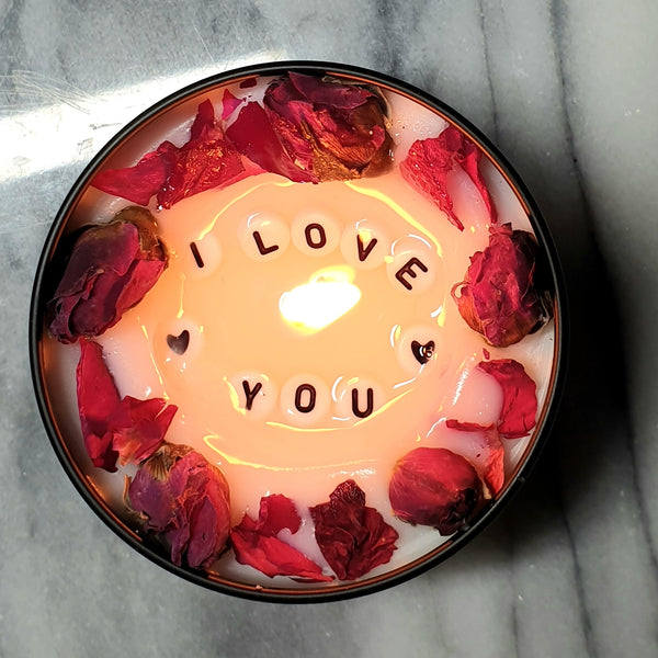 Hidden message message candle - roses
