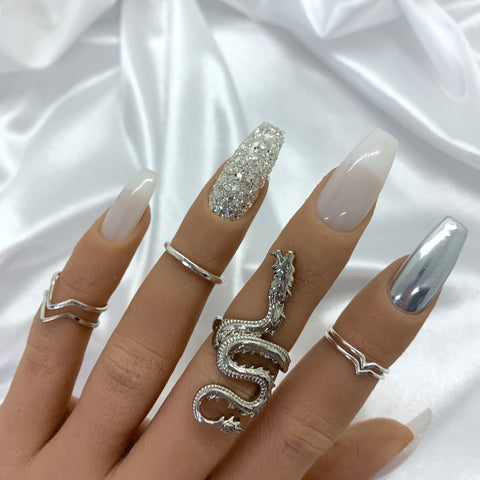 Anillo de dragón - anillo de plata