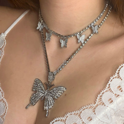 Butterfly bling - collar con circonita